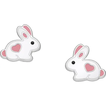 Náušnice Prstýnkárna Dětské stříbrné náušničky na puzetku - králíčci AG925≤0,3g