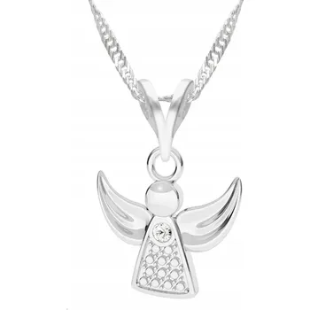 Náhrdelník Stříbrný Náhrdelník Andělíček s Andělem Anděl strážný Nebe STŘÍBRO 925