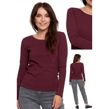 Dámské tričko Dámské bavlněné tričko s dlouhým rukávem pro volný čas FIALOVÉ XL