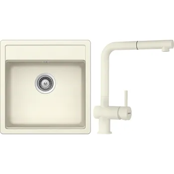 Kuchyňský dřez Set Schock S10-2 (dřez Mono N-100S Magnolia + baterie Epos.120 Magnolia)