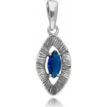 Přívěsek POSTŘÍBŘENÝ OXIDOVANÝ PŘÍVĚSEK SE SAFÍREM DÁMSKÝ