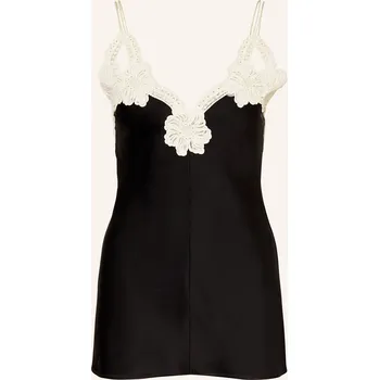 Jil Sander Dámský Saténový Top 107 S Krajkou, černá / režná, 40