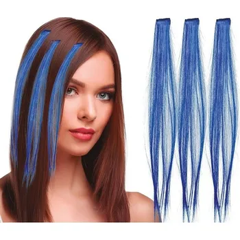 Příčesek Guirca Příčesek do vlasů modrý 50 cm 3 ks