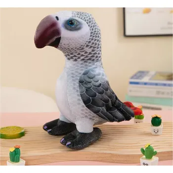 Hračka Plyšová papoušek šedý 20 cm