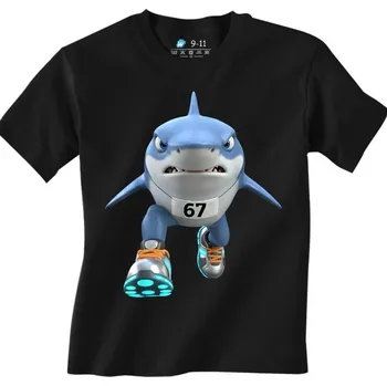 Chlapecké tričko Dětské tričko Běžící Žralok Tralalero Tralala 67 Six Seven (Velikost: 12-13, Barva: Černá)