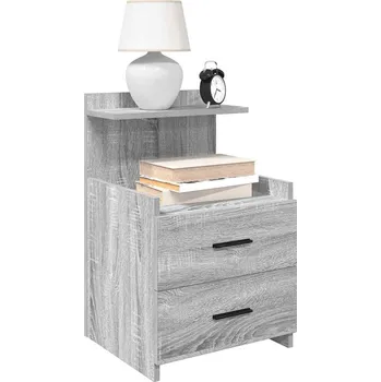 Nábytek vidaXL Noční stolek se 2 zásuvkami šedý, sonoma, 40x36,5x62 cm