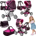 Taška na kočárek pro panenky Alice Black-Pink