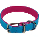 Kožený obojek BaF Jacky 52cm tyrkysový