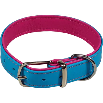 Obojek pro psa Kožený obojek BaF Jacky 52cm tyrkysový
