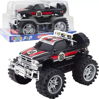 Terénní auto s pohonem zadních kol, velká kola, červeno‑černé