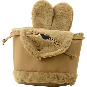 Dětský batoh Dětský plyšový batoh s nastavitelným popruhem béžový 22cm 4L