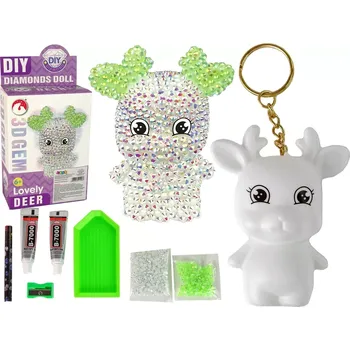 kreativní sada Kreativní sada DIY Krystalový sob přívěsek 3D bílý