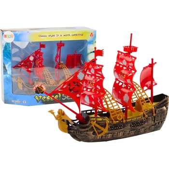 Hračka LEAN Toys Pirátská loď Světla Zvuky Kola Hnědá