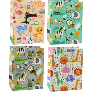 Dárková taška Papírová dárková taška Safari zvířata 23 x 18 x 10,5 cm