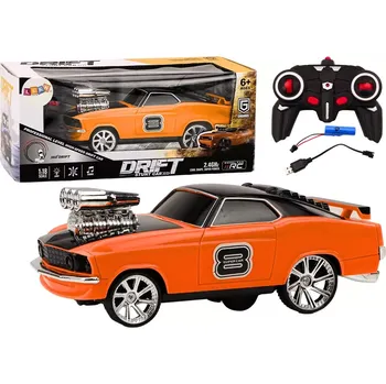RC model auta RC drift auto 1:18 s 360° driftem, světly a zvuky – oranžové