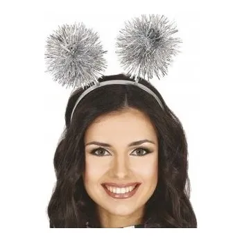 Čelenka ČELENKA S BAMBULEMI STŘÍBRNÁ NA SILVESTRA PÁRTY