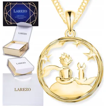 Náhrdelník Zlatý Náhrdelník Malý Princ s Liškou POZLACENÝ 585 Hvězdy Liška STŘÍBRO 925