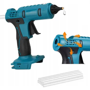 Horkovzdušná pistole PISTOLE NA HORKÉ LEPIDLO S REGULACÍ 150-250°C 100W + LEPIDLOVÉ TYČINKY 11MM