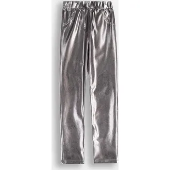 Dívčí oblečení Dívčí legíny metalické stříbrné dětské kalhoty 152 Coccodrillo ZC5