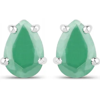 Náušnice STŘÍBRNÉ NÁUŠNICE S PŘÍRODNÍM SMARAGD