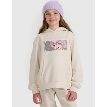 Chlapecká mikina 4F dětská mikina bavlna bílá, velikost 140