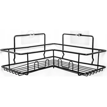 Koupelnový nábytek Rohová kovová polička do koupelny pod sprchu, samolepicí VILDE 23 x 23 cm