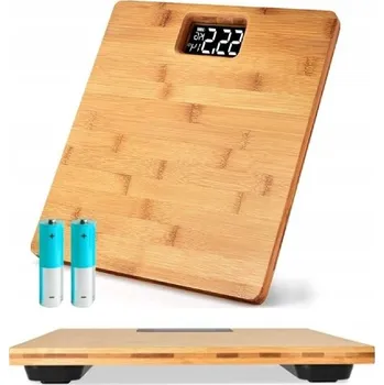 Osobní váha ELEKTRONICKÁ KOUPELNOVÁ VÁHA DO 180 KG BAMBUSOVÁ LCD DIGITÁLNÍ