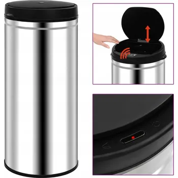 Odpadkový koš Odpadkový koš kovový Zakito Home 80 l stříbrný