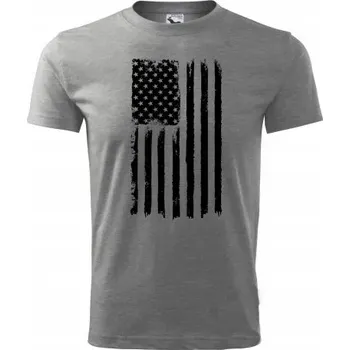 Pánské oblečení Tričko STRIKER Vlajka USA Barva: bílá, Velikost: S
