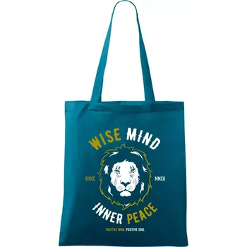 Lion wise - Taška bavlněná - 42 x 38 cm ( Petrolejová )