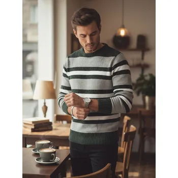 Pánský svetr Pánský svetr s pruhy WX2262 Barva: Barevná, Velikost: L