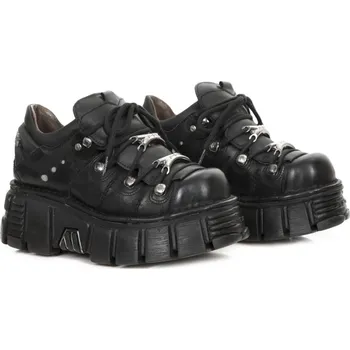 Pánská zimní obuv boty kožené unisex - ITALI NEGRO - NEW ROCK - M.120N-S16 - 36