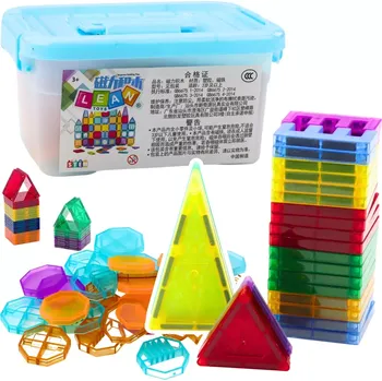 Dětské zboží Magnetické stavebnice barevné 57 dílků v kufříku