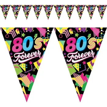 Party dekorace Guirca Girlanda vlaječková 80. léta 300 cm