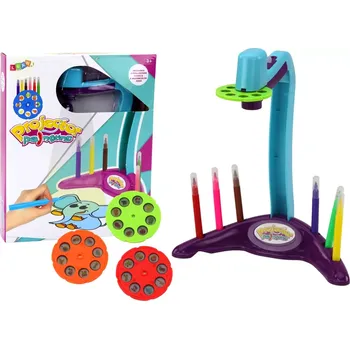 Projektor na kreslení s 3 výměnnými disky a fixami, fialový