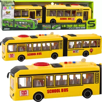 autíčko Kloubový školní autobus 1:16 se světly, zvuky a otevíracími dveřmi