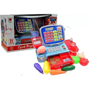 Hra na obchod Dětská pokladna se skenerem a kalkulačkou, se zvuky a doplňky
