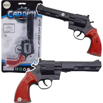 Revolver na kapslíky černý – hračka a rekvizita s realistickým zvukem