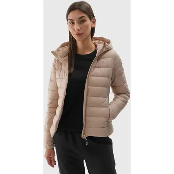 Dámská bunda Dámská Péřová Bunda S Kapucí 4F 4FWAW24TDJAF468-83S Barva: Béžová, Velikost: XS