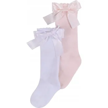 Dívčí bavlněné podkolenky s krajkovým vzorem 2 ks 12-18 měsíců YOCLUB