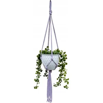 Obraz Závěsný Držák Na Květináč na květiny z makramé provázku v barvě boho ŠEŘÍK