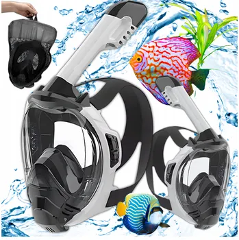 Potápěčská maska Potápěčské Brýle potápěčská potápěčské brýle s trubičkou ZLARO POTÁPĚČSKÉ BRÝLE NA ŠNORCHLOVÁNÍ DRY-TOP CELOOBLIČEJOVÁ GOPRO modrá