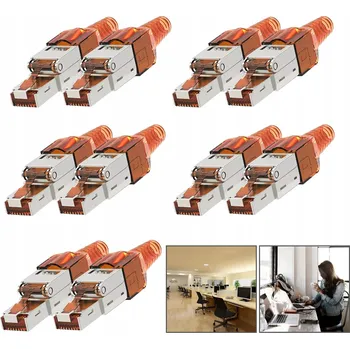 Síťový kabel 10 KUSŮ KONEKTOR ZÁSTRČKA RJ45 CAT. 7 KONCOVKY PRO LAN ETHERNET KABEL