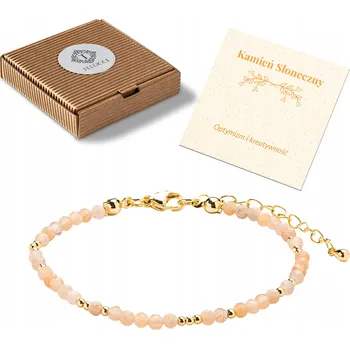 Náramek Dámský náramek z přírodního kamene, zlatý, Sluneční kámen