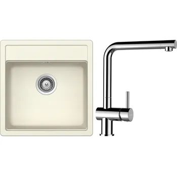 Granitový dřez Set Schock S10-12 (dřez Mono N-100S Magnolia + baterie Epos Chrom)