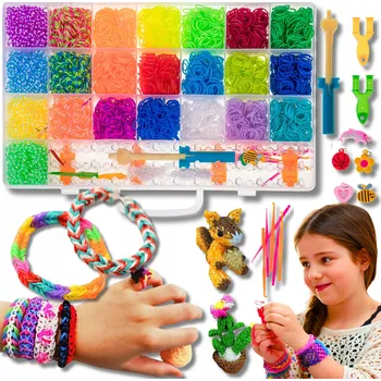 dětská sada na výrobu šperků XXL Sada GUMIČKY NA VÝROBU náramků 4400 ks