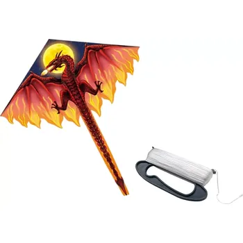 Hra na zahradu Velký drakový létající drak červený s dlouhým ocasem 170 × 130 cm