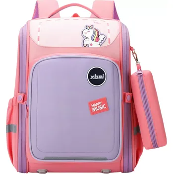 Pastelový školní batoh s jednorožcem a reflexními prvky