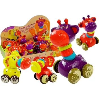 Hračka pro nejmenší Zvířátka na kolečkách – žirafa a slon