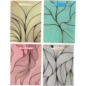 Dárková taška Dárková taška s vlnkovým zlatým vzorem 23 × 18 × 10 cm